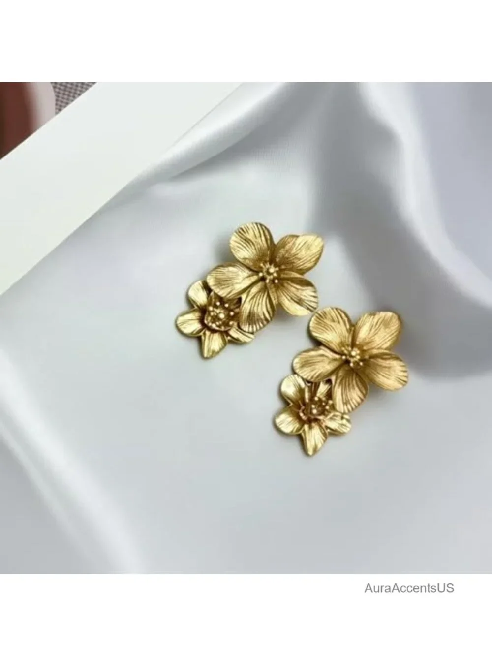 6 Pairs Flower Statement Earrings Set Gold Chunky Dangle Stud for Women
